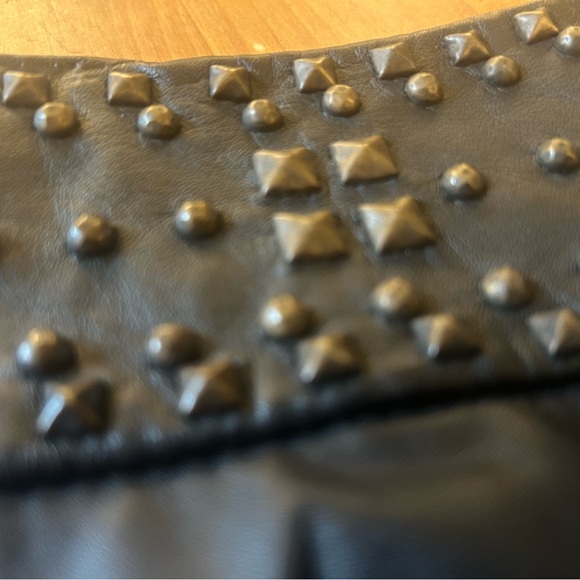 Cache Studded Black Leather Skirt - Picture 8 of 13
